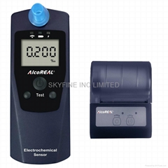 Breathalyzer with external printer and fuel cell sensor for field use